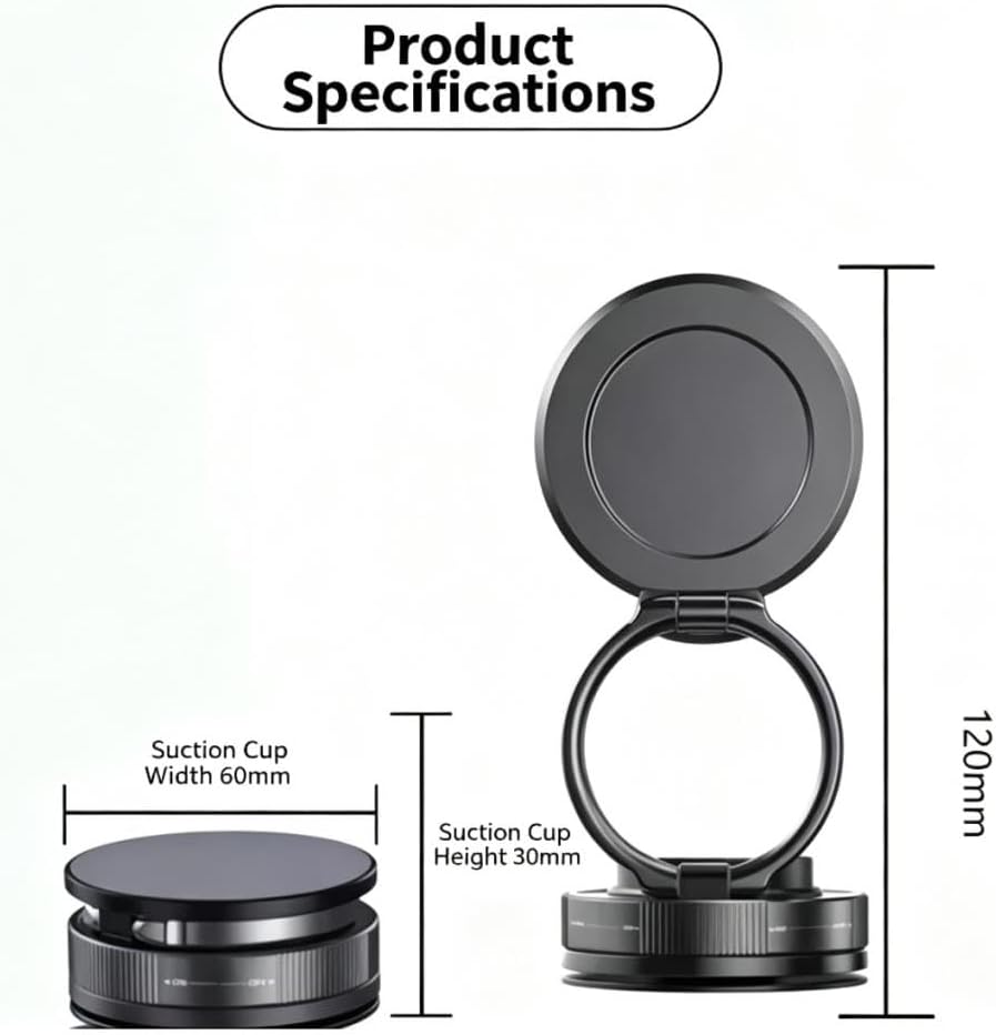 Magnetic Car Phone Holder Mount, for International: Scout, Foldable Vacuum Suction Cup Phone Stand with 360° Rotation, Cell Phone Mount for Dashboard Windshield Desk