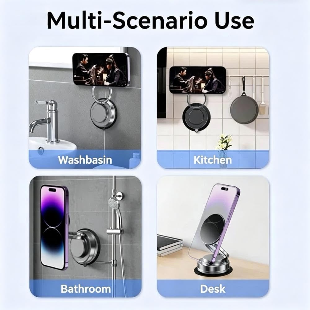 Magnetic Car Phone Holder Mount, for International: Scout, Foldable Vacuum Suction Cup Phone Stand with 360° Rotation, Cell Phone Mount for Dashboard Windshield Desk