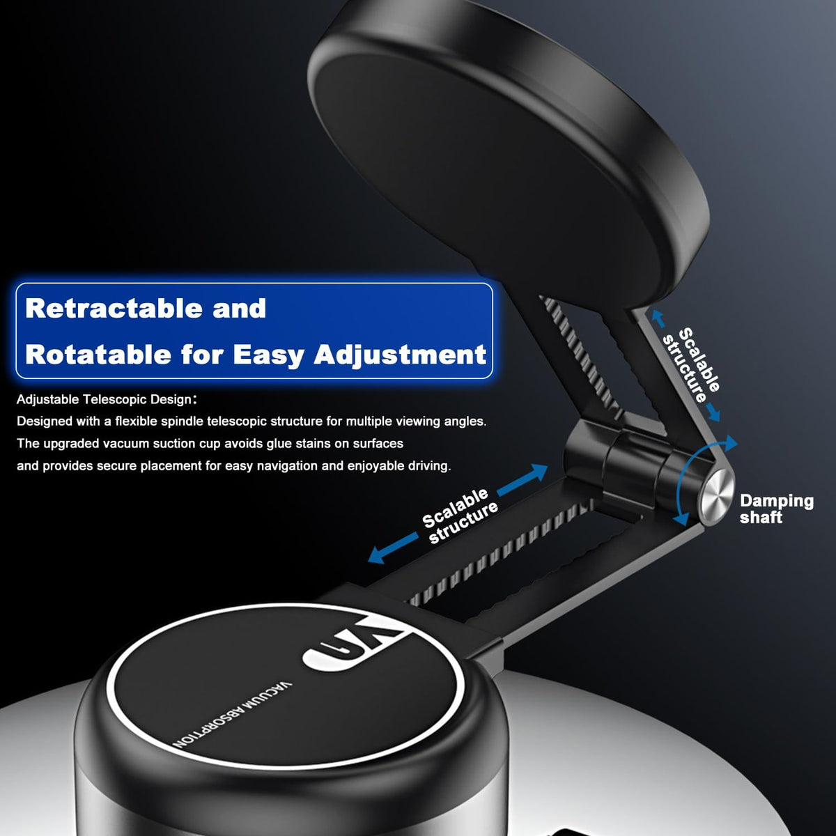 Magnetic Car Phone Mount，Electric Vacuum Phone Holder，Mount with Vacuum Suction Car Mount Magnetic，Hand-Free Shower for Gym/Mirror/Smooth Surfaces (Mobile Phone Holder 3pcs)