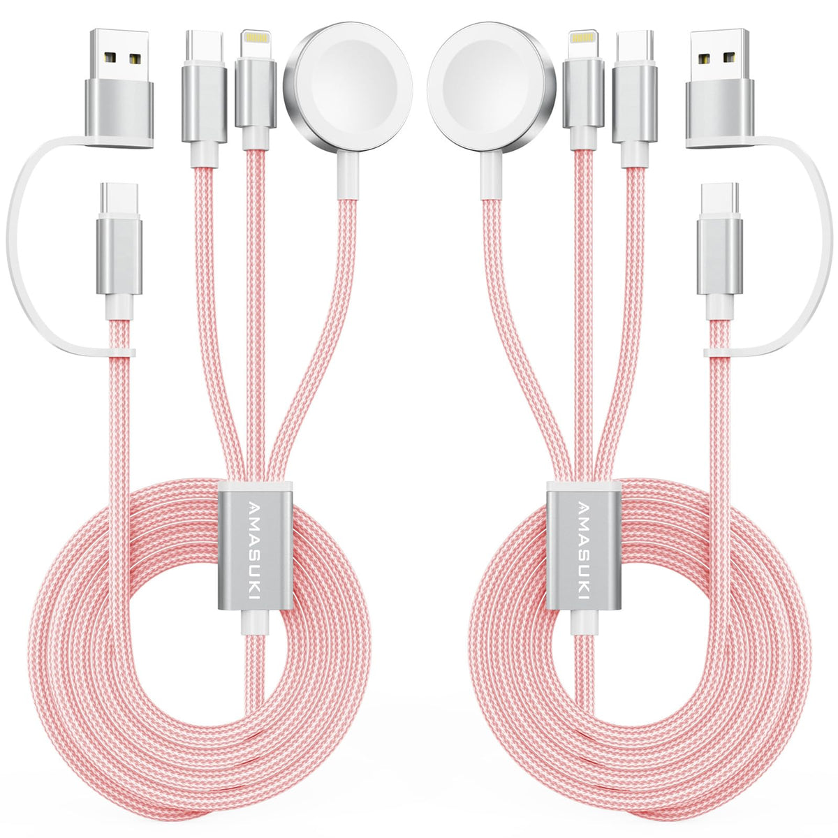 2026 Travel Essentials for Apple Watch Charger,Cruise Vacation Camping Essentials,iPhone Charger,Multi Charging Cable,3 in 2 Charging Docks for iWatch Series 11-2/Ultra,iPhone 17-12,Car