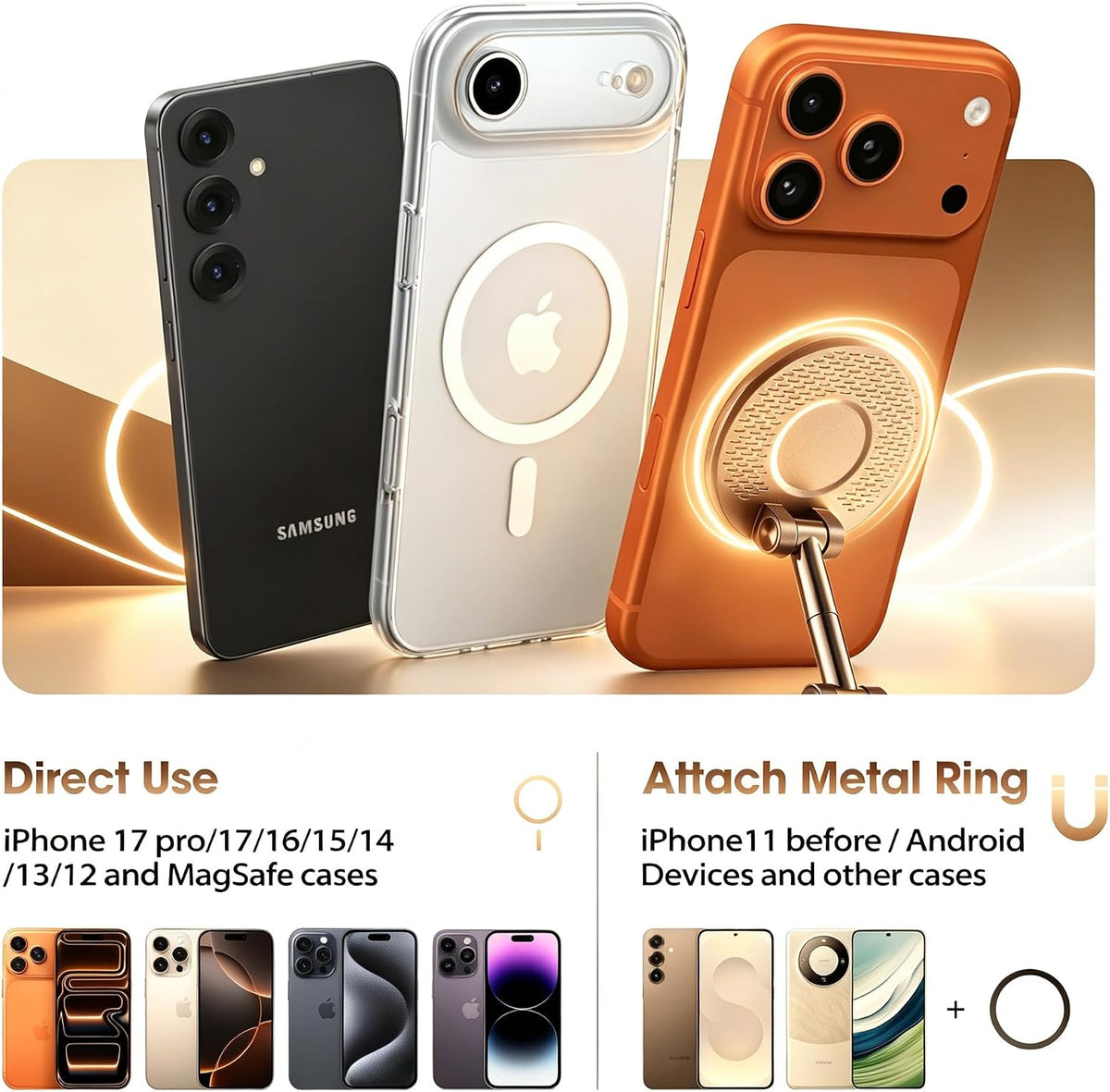 Magnetic Shower & Wall Phone Holder, Adjustable for Vlog Live TV