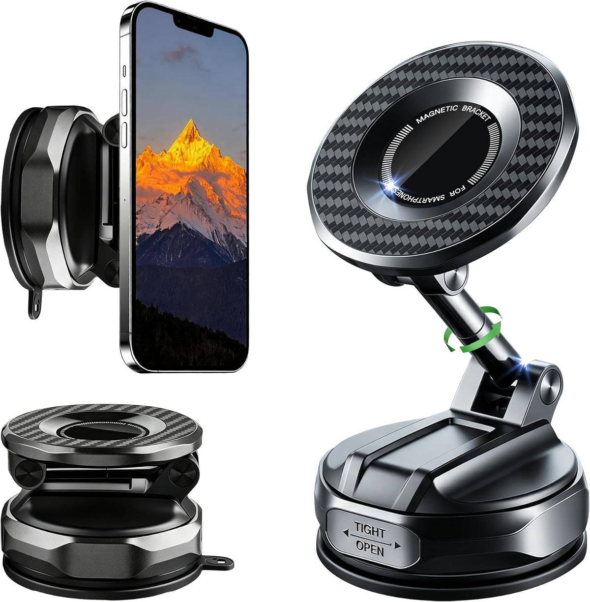 Magnetic Shower & Wall Phone Holder, Adjustable for Vlog Live TV