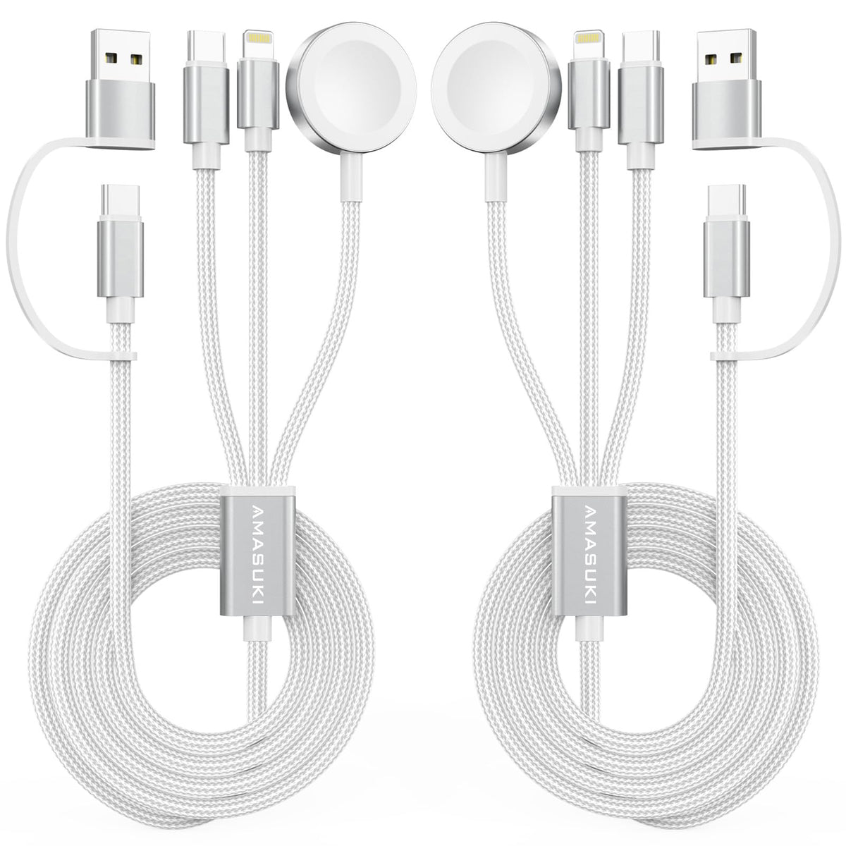 2026 Travel Essentials for Apple Watch Charger,Cruise Vacation Camping Essentials,iPhone Charger,Multi Charging Cable,3 in 2 Charging Docks for iWatch Series 11-2/Ultra,iPhone 17-12,Car
