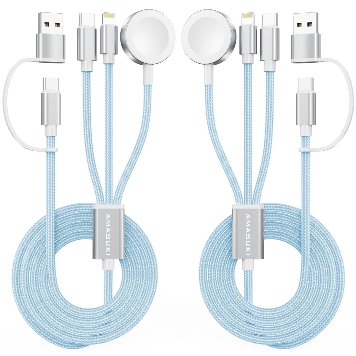 2026 Travel Essentials for Apple Watch Charger,Cruise Vacation Camping Essentials,iPhone Charger,Multi Charging Cable,3 in 2 Charging Docks for iWatch Series 11-2/Ultra,iPhone 17-12,Car