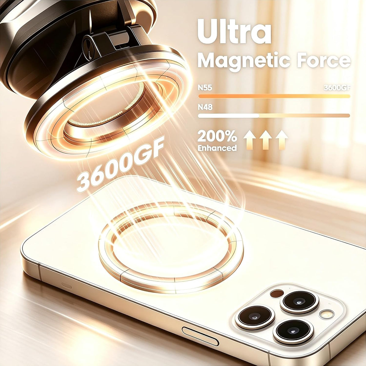 Magnetic Shower & Wall Phone Holder, Adjustable for Vlog Live TV