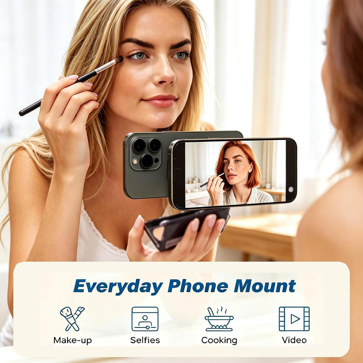 Magnetic Shower & Wall Phone Holder, Adjustable for Vlog Live TV