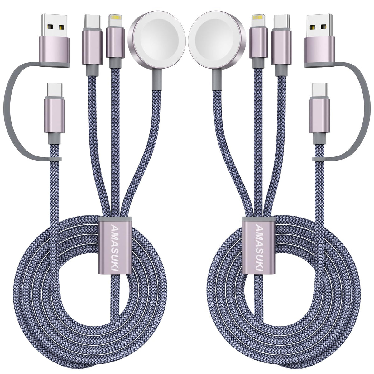 2026 Travel Essentials for Apple Watch Charger,Cruise Vacation Camping Essentials,iPhone Charger,Multi Charging Cable,3 in 2 Charging Docks for iWatch Series 11-2/Ultra,iPhone 17-12,Car