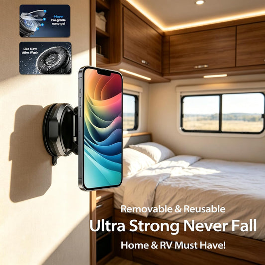 Magnetic Shower & Wall Phone Holder, Adjustable for Vlog Live TV