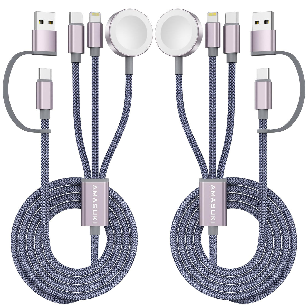 2026 Travel Essentials for Apple Watch Charger,Cruise Vacation Camping Essentials,iPhone Charger,Multi Charging Cable,3 in 2 Charging Docks for iWatch Series 11-2/Ultra,iPhone 17-12,Car